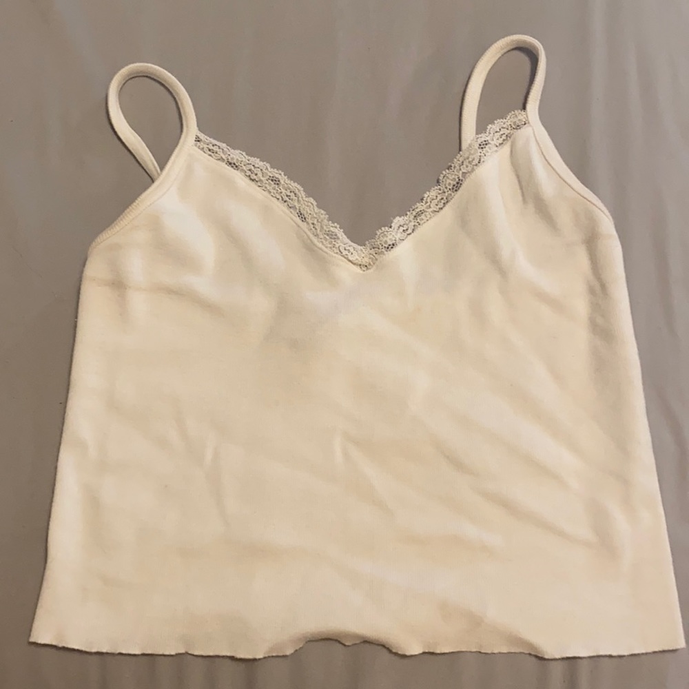 Brandy Melville white lace tank size small